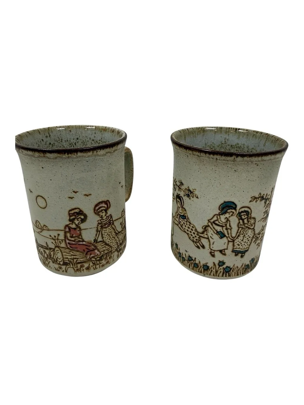 Vintage Dunoon Ceramics Stoneware Coffee Mugs Pair Made in Scotland